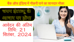 Bank of India Recruitment 2024: बैंक ऑफ इंडिया में नौकरी पाने का शानदार मौका इंटरव्यू के आधार पर होगा चयन, नहीं देनी है कोई  परीक्षा 