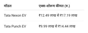 Tata Nexon EV और Tata Punch EV कीमत तुलना