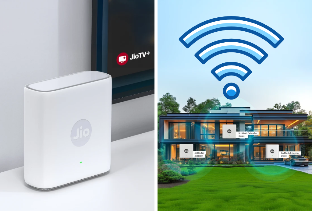 Jio AX6000 Wi-Fi 6 राउटर लॉन्च: ₹5,999 में मिलेगा 6000 Mbps तक की स्पीड और 2000 Sq. Ft. कवरेज
